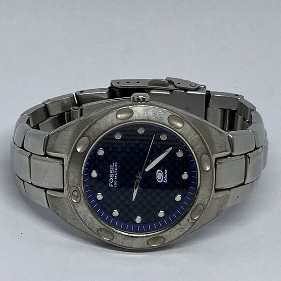 Fossil AM3288 Men's Silver Stainless Steel Analog Dial Quartz Wrist Watch FR122 - Picture 7 of 12